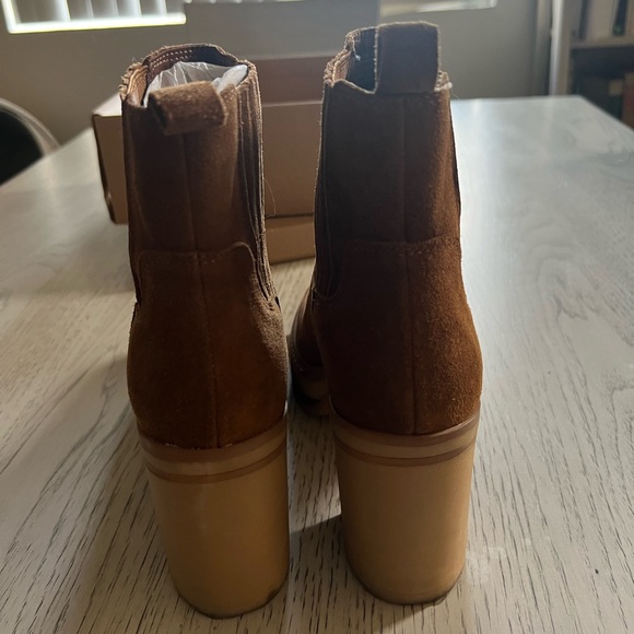 Steve Madden Lenny Suede Ankle Boots Chestnut - Picture 4 of 7
